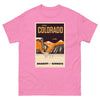 T-Shirt Basic Short Sleeve Mens Womens Braniff Remastered Poster Colorado Rocky Mountains 1963 Brown Orange