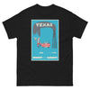 T-Shirt Basic Short Sleeve Mens Womens Braniff Remastered Texas Oil Gusher 1963 Light Blue