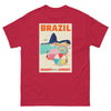 T-Shirt Basic Short Sleeve Mens Womens Braniff Remastered Poster Rio de Janeiro Brazil 1963 Orange