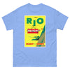 T-Shirt Basic Short Sleeve Mens Womens Braniff Remastered Poster Rio de Janeiro Tram Car 1963 Yellow