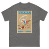 T-Shirt Basic Short Sleeve Mens Womens Braniff Remastered Texas Ranch Helicopter 1963 Beige
