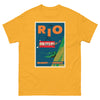 T-Shirt Basic Short Sleeve Mens Womens Braniff Remastered Poster Rio de Janeiro Tram Car 1963 Orange