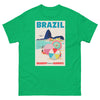 T-Shirt Basic Short Sleeve Mens Womens Braniff Remastered Poster Rio de Janeiro Brazil 1963 Blue