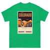 T-Shirt Basic Short Sleeve Mens Womens Braniff Remastered Poster Colorado Rocky Mountains 1963 Brown Orange