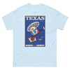 T-Shirt Basic Short Sleeve Mens Womens Braniff Remastered Texas Ranch Helicopter 1963 Blue