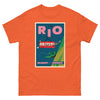 T-Shirt Basic Short Sleeve Mens Womens Braniff Remastered Poster Rio de Janeiro Tram Car 1963 Pink