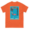 T-Shirt Basic Short Sleeve Mens Womens Braniff Remastered Texas Oil Gusher 1963 Light Blue