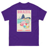 T-Shirt Basic Short Sleeve Mens Womens Braniff Remastered Poster Rio de Janeiro Brazil 1963 Pink