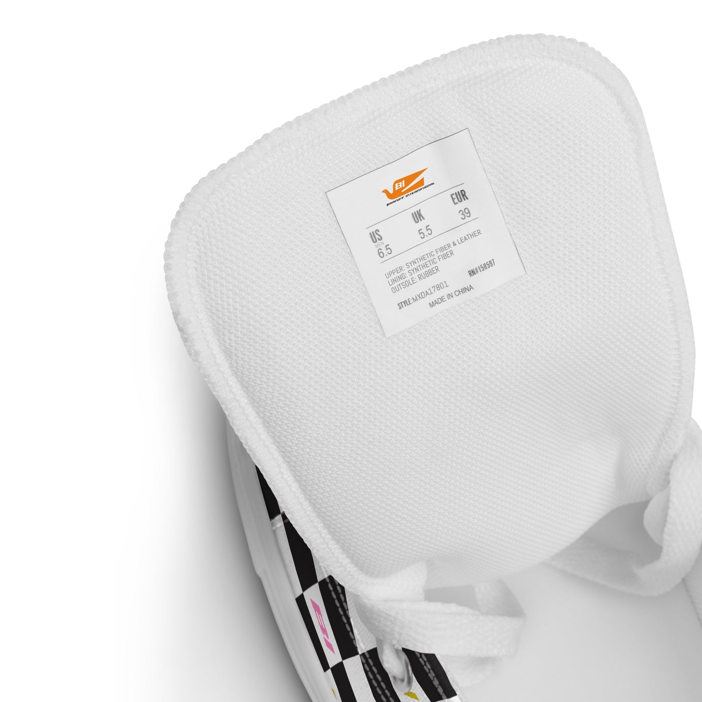 Braniff Sky High Top Canvas Shoes Mens Check BI Logo Alexander Girard for Braniff International ONLY Available in Certain Countries See List Below