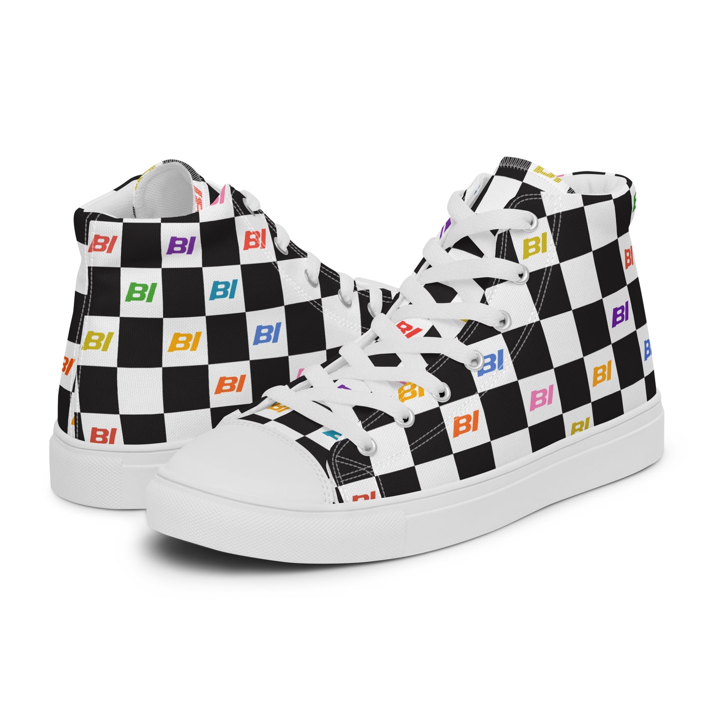 Braniff Sky High Top Canvas Shoes Mens Check BI Logo Alexander Girard for Braniff International ONLY Available in Certain Countries See List Below