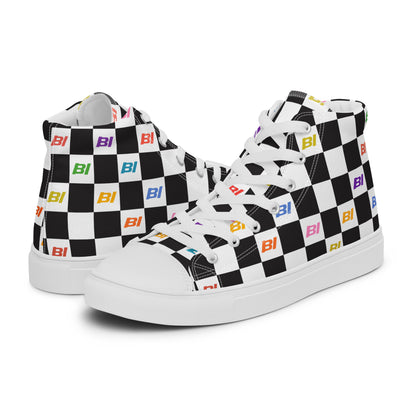 Braniff Sky High Top Canvas Shoes Mens Check BI Logo Alexander Girard for Braniff International ONLY Available in Certain Countries See List Below