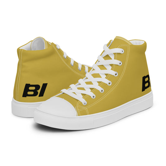 Braniff Sky High Top Canvas Shoes Mens BI Logo End of the Plain Plane 1965 Ochre ONLY Available in Certain Countries See List Below