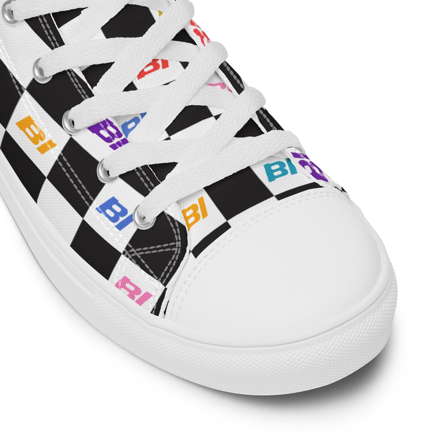 Braniff Sky High Top Canvas Shoes Mens Check BI Logo Alexander Girard for Braniff International ONLY Available in Certain Countries See List Below