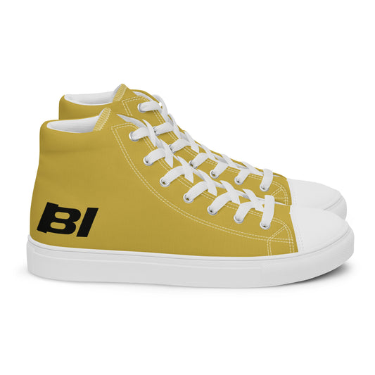 Braniff Sky High Top Canvas Shoes Mens BI Logo End of the Plain Plane 1965 Ochre ONLY Available in Certain Countries See List Below