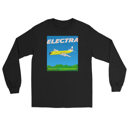 Long Sleeve Shirt by Gildan Men's Women's Braniff Lockheed L-188 Electra 1967 Solid Color Scheme