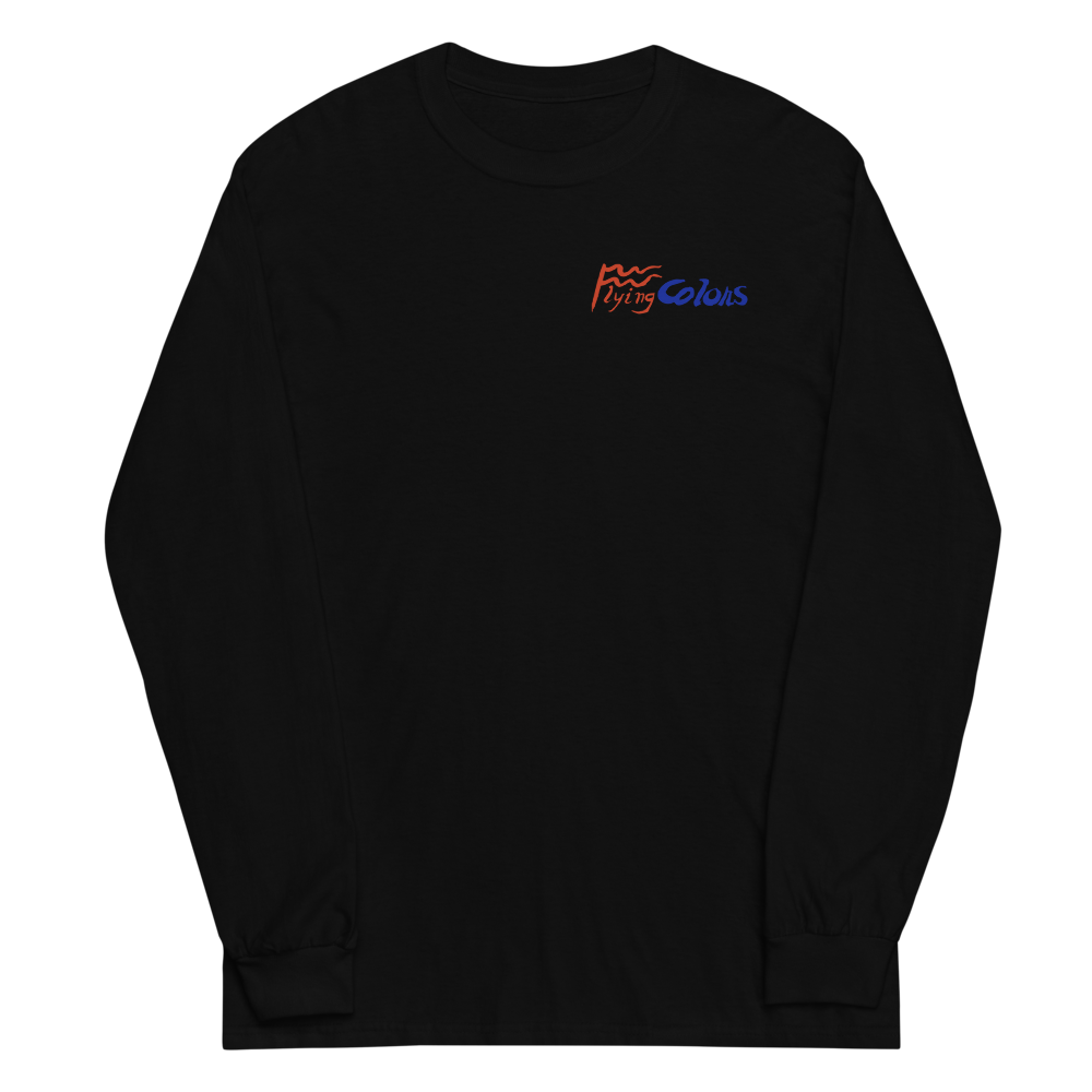 Long Sleeve Shirt by Gildan Men's Women's Braniff Boeing 727 Bicentennial Color Scheme on Shirt Back