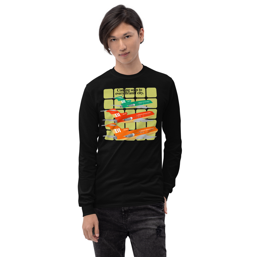 Long Sleeve Shirt Unisex by Gildan Braniff Boeing 727 1971 Two Tone Coming Soon