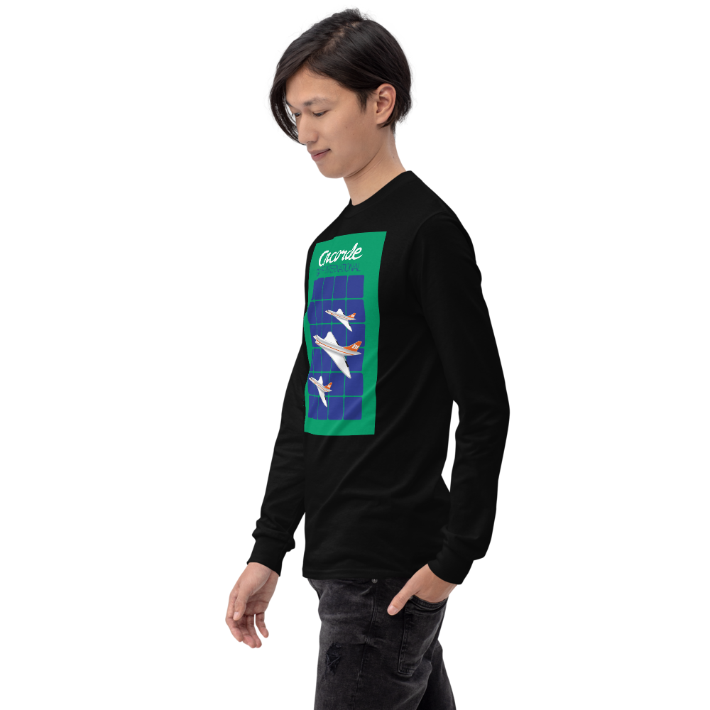 Long Sleeve Shirt by Gildan Men's Women's Braniff Concorde SST Jet Inflight