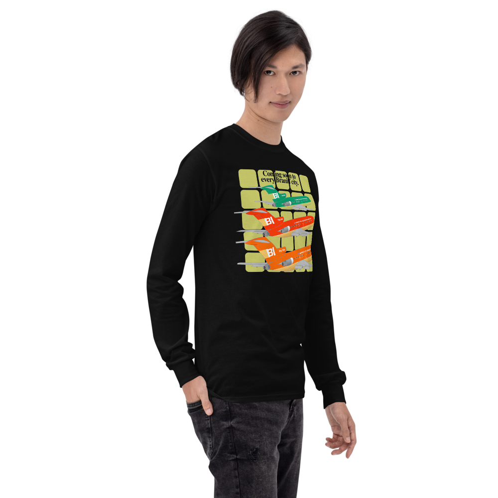 Long Sleeve Shirt Unisex by Gildan Braniff Boeing 727 1971 Two Tone Coming Soon