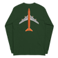 Long Sleeve Shirt by Gildan Men's Women's Braniff Boeing 747 Crew Logo and Jumbo Jet on Shirt Back
