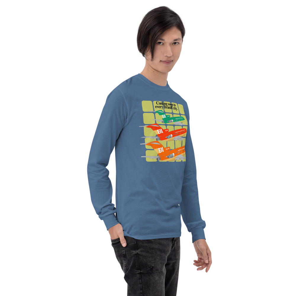 Long Sleeve Shirt Unisex by Gildan Braniff Boeing 727 1971 Two Tone Coming Soon