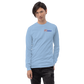 Long Sleeve Shirt by Gildan Men's Women's Braniff Boeing 727 Bicentennial Color Scheme on Shirt Back