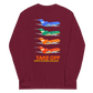 Long Sleeve Shirt by Gildan Men's Women's Braniff Boeing 727 Takeoff with Flying Colors 1971 Two Tone