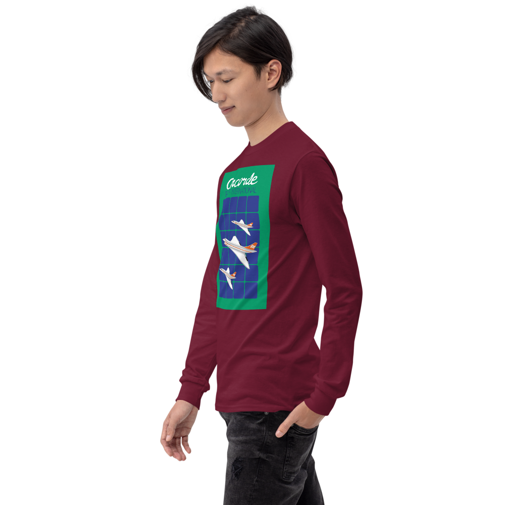 Long Sleeve Shirt by Gildan Men's Women's Braniff Concorde SST Jet Inflight