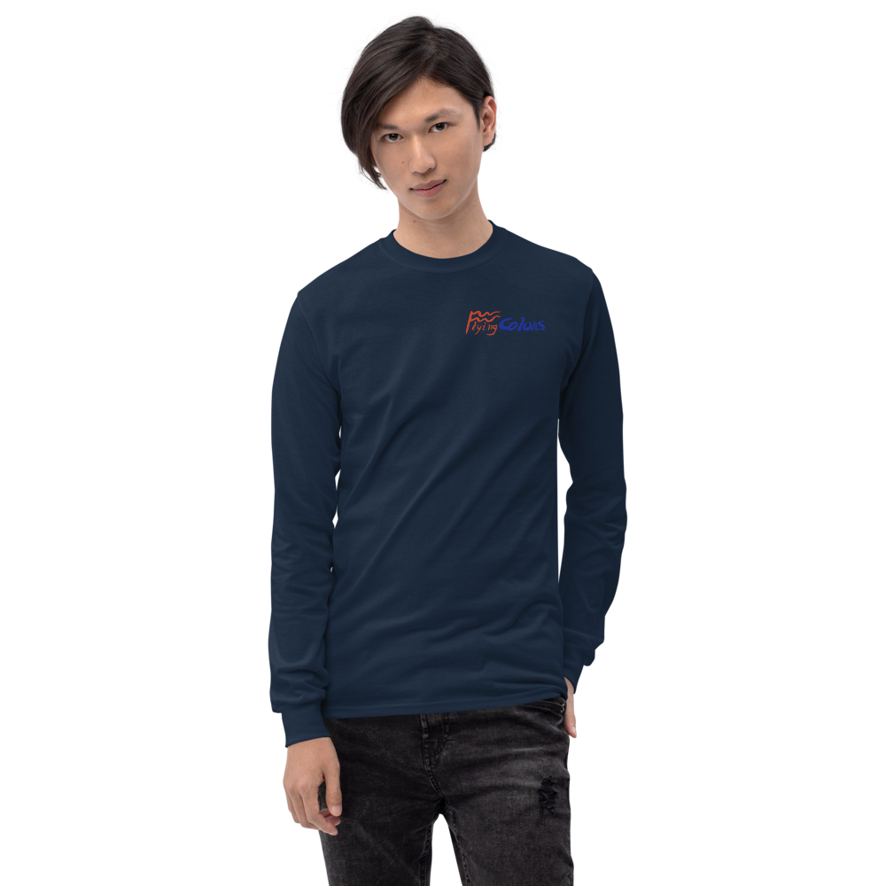 Long Sleeve Shirt by Gildan Men's Women's Braniff Boeing 727 Bicentennial Color Scheme on Shirt Back