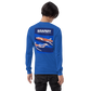 Long Sleeve Shirt by Gildan Men's Women's Braniff Boeing 727 Bicentennial Color Scheme on Shirt Back