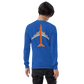 Long Sleeve Shirt by Gildan Men's Women's Braniff Boeing 747 Crew Logo and Jumbo Jet on Shirt Back