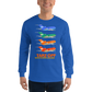 Long Sleeve Shirt by Gildan Men's Women's Braniff Boeing 727 Takeoff with Flying Colors 1971 Two Tone