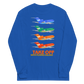 Long Sleeve Shirt by Gildan Men's Women's Braniff Boeing 727 Takeoff with Flying Colors 1971 Two Tone