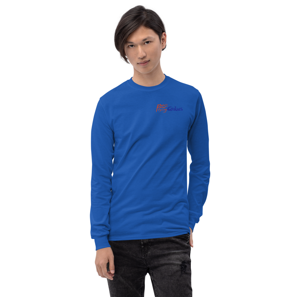Long Sleeve Shirt by Gildan Men's Women's Braniff Boeing 727 Bicentennial Color Scheme on Shirt Back