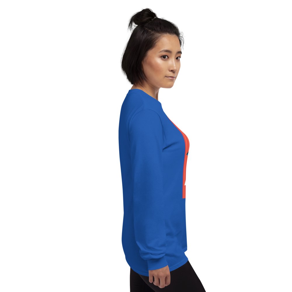 Long Sleeve Shirt by Gildan Men's Women's Braniff McDonnell Douglas DC-8-62 1967 Solid Color Scheme