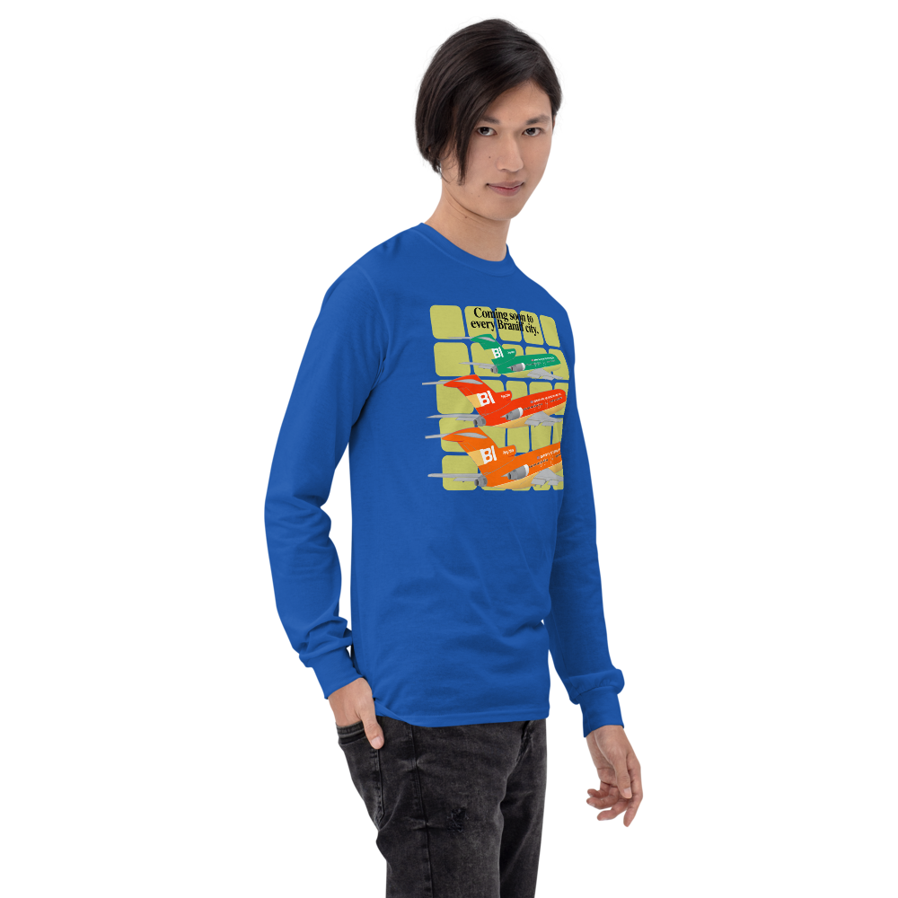 Long Sleeve Shirt Unisex by Gildan Braniff Boeing 727 1971 Two Tone Coming Soon