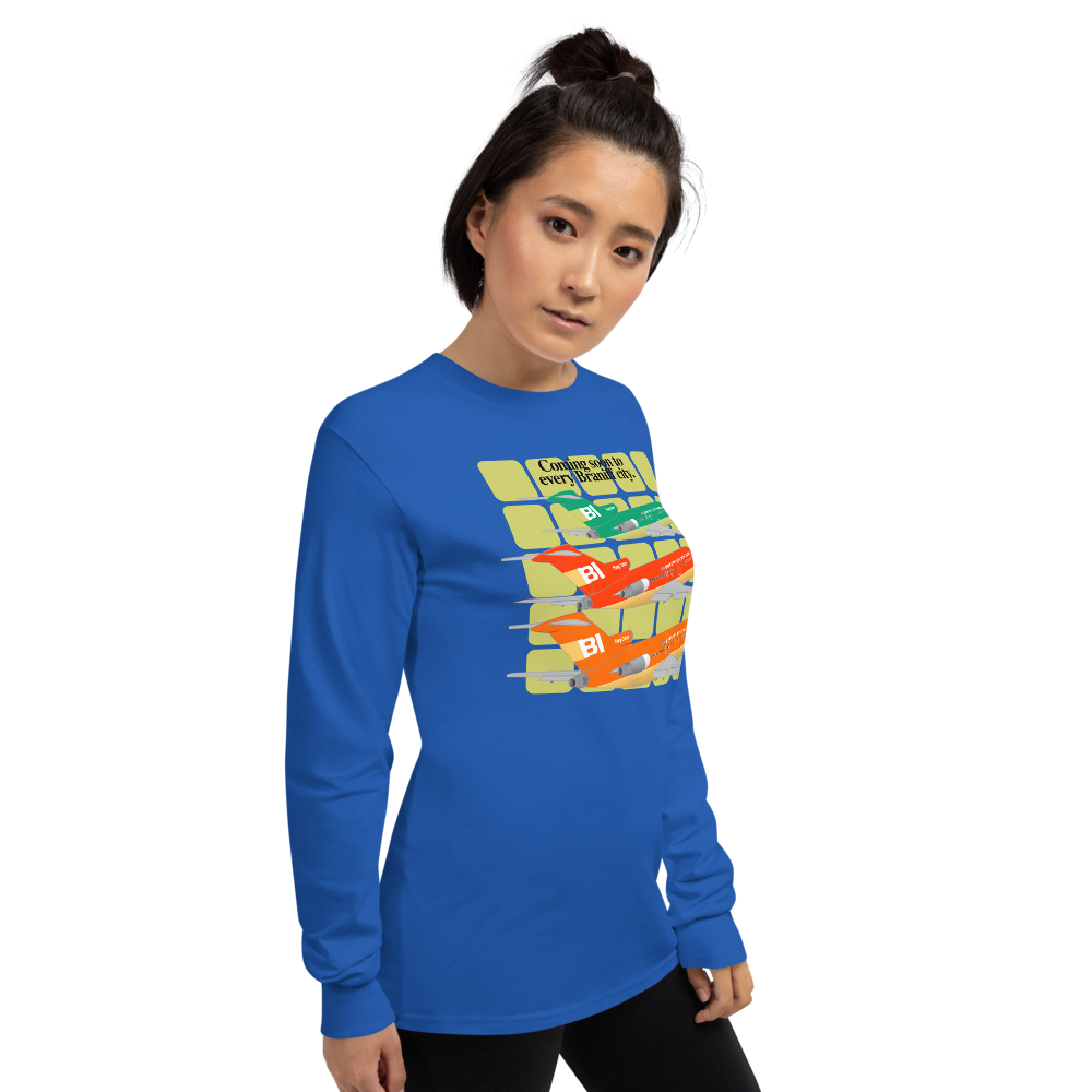 Long Sleeve Shirt Unisex by Gildan Braniff Boeing 727 1971 Two Tone Coming Soon