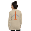 Long Sleeve Shirt by Gildan Men's Women's Braniff Boeing 747 Crew Logo and Jumbo Jet on Shirt Back