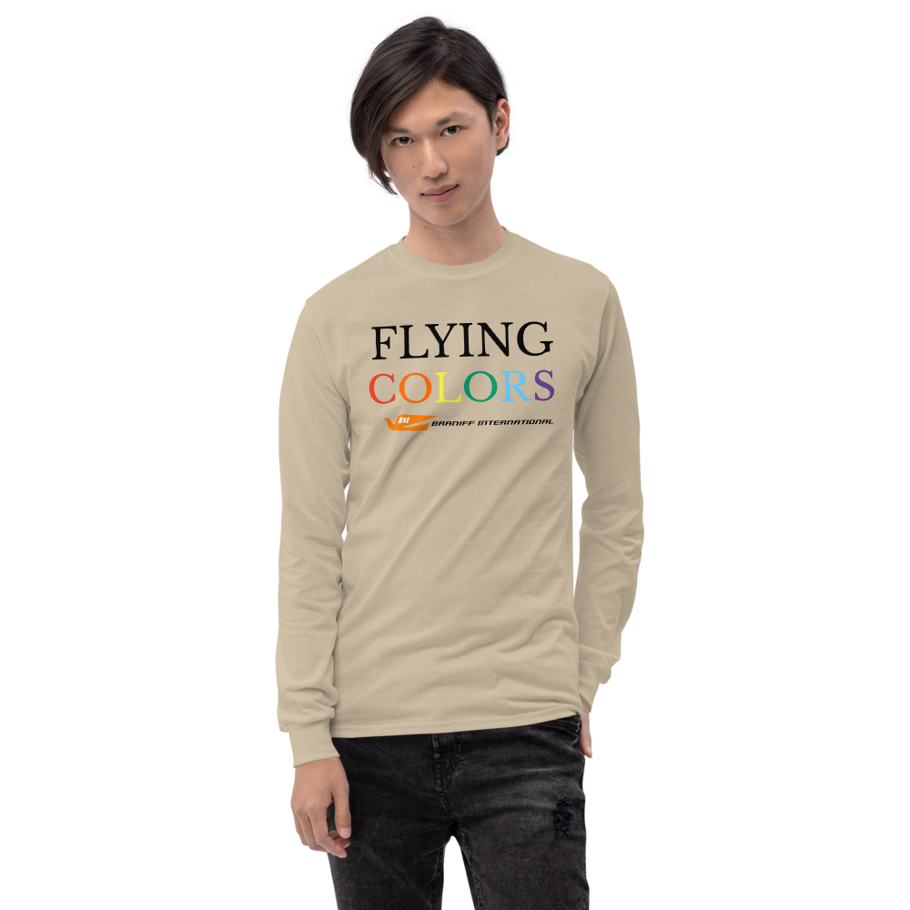 Long Sleeve Shirt by Gildan Men's Women's Braniff Flying Colors McDonnell Douglas DC-8-62 1978 Ultra