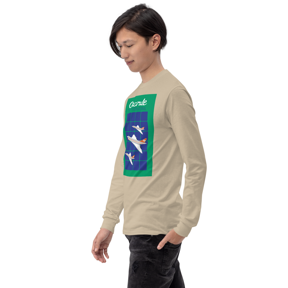 Long Sleeve Shirt by Gildan Men's Women's Braniff Concorde SST Jet Inflight