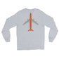 Long Sleeve Shirt by Gildan Men's Women's Braniff Boeing 747 Crew Logo and Jumbo Jet on Shirt Back