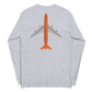 Long Sleeve Shirt by Gildan Men's Women's Braniff Boeing 747 Crew Logo and Jumbo Jet on Shirt Back