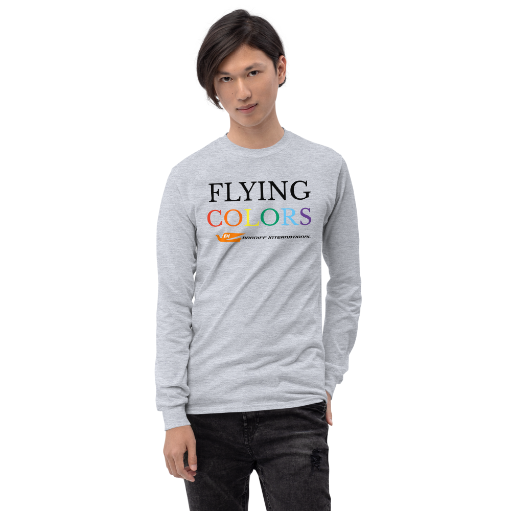 Long Sleeve Shirt by Gildan Men's Women's Braniff Flying Colors McDonnell Douglas DC-8-62 1978 Ultra