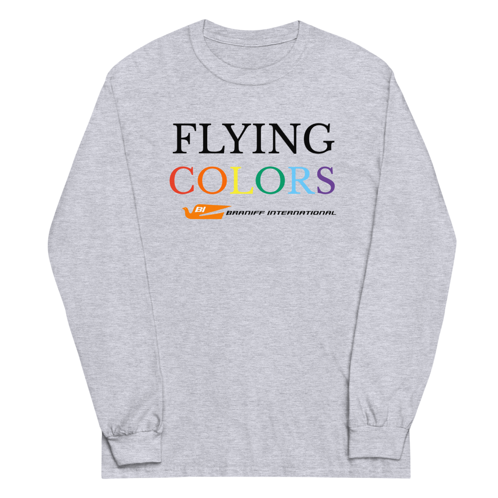 Long Sleeve Shirt by Gildan Men's Women's Braniff Flying Colors with Bluebird of Happiness