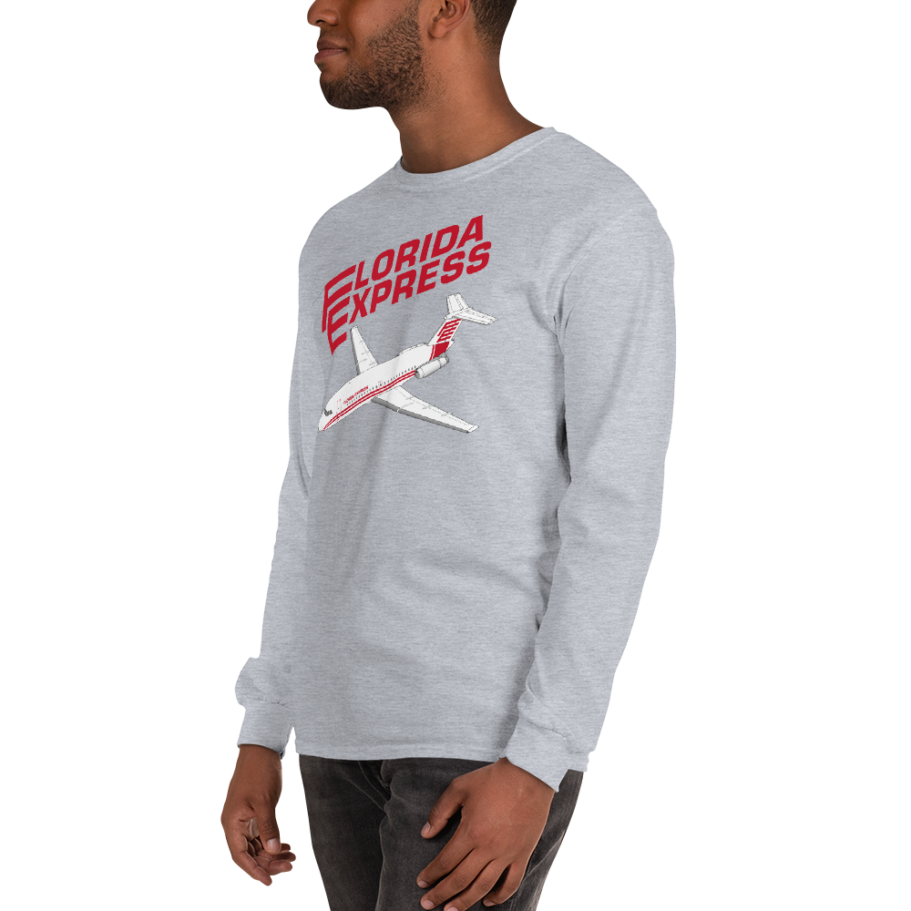 Long Sleeve Shirt by Gildan Men's Women's Braniff Florida Express BAC One-11 Fastback Jet