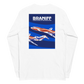 Long Sleeve Shirt by Gildan Men's Women's Braniff Boeing 727 Bicentennial Color Scheme on Shirt Back