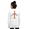 Long Sleeve Shirt by Gildan Men's Women's Braniff Boeing 747 Crew Logo and Jumbo Jet on Shirt Back