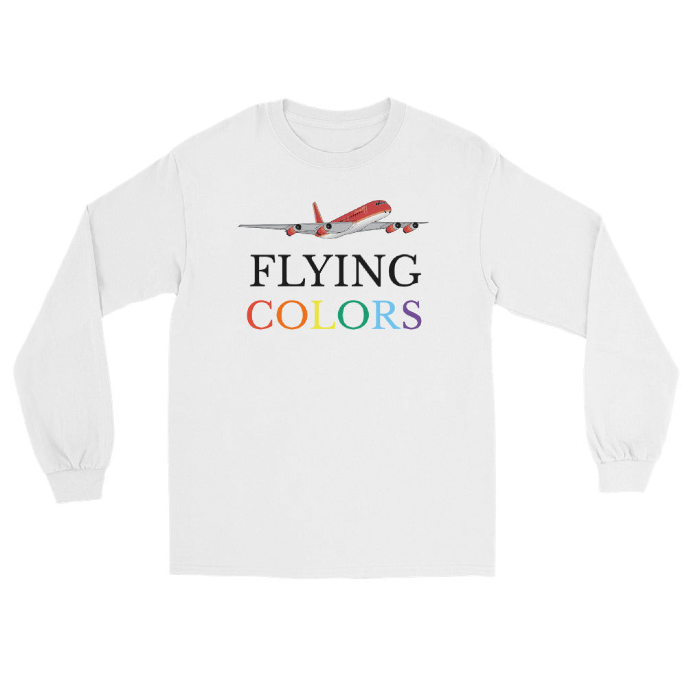 Long Sleeve Shirt by Gildan Men's Women's Braniff Flying Colors McDonnell Douglas DC-8-62 1978 Ultra