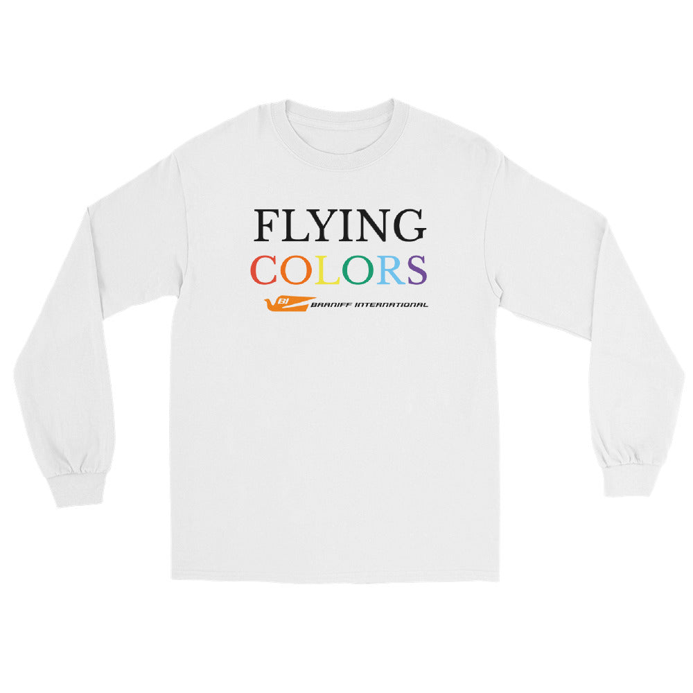 Long Sleeve Shirt by Gildan Men's Women's Braniff Flying Colors with Bluebird of Happiness
