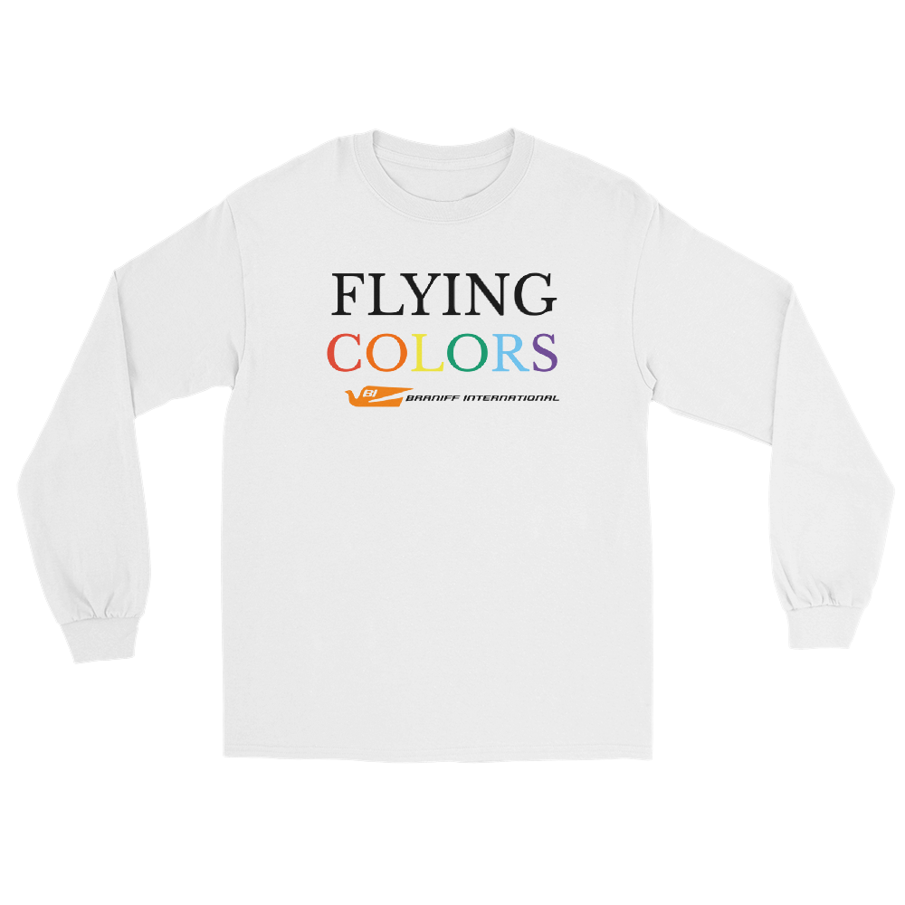 Long Sleeve Shirt by Gildan Men's Women's Braniff Flying Colors with Bluebird of Happiness